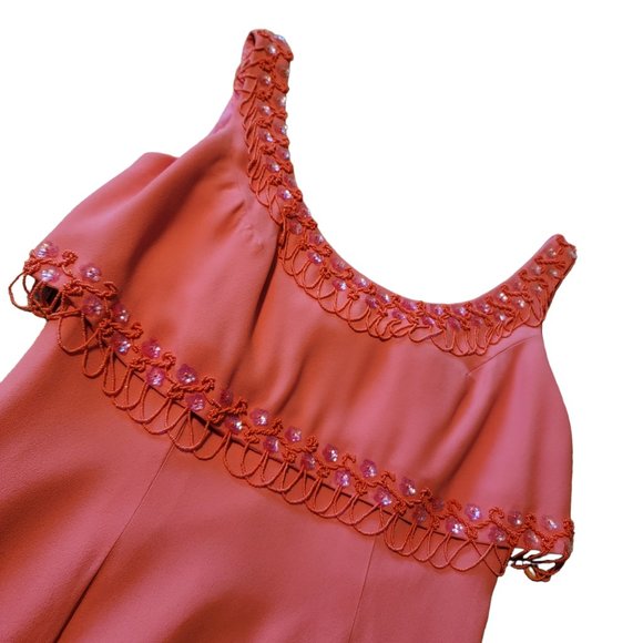 Lilli Diamond Vintage California Hand Jeweled in Hong Kong Peach Cocktai… - Picture 5 of 9